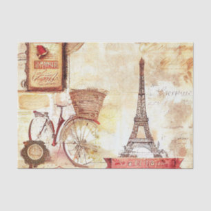 Papier Mousseline Découpage vintage de vélo tour Effiel