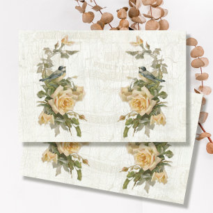 Papier Mousseline Découpage vintage d'Ephemera Botanique Florale