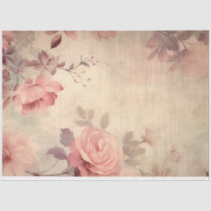 Papier Mousseline Découpage vintage du Rose Floral