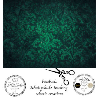 Papier Mousseline Decoupage Vintage Emerald Damask Background 