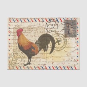 Papier Mousseline Découpage Vintage Ephemera Farm Grange Rooster