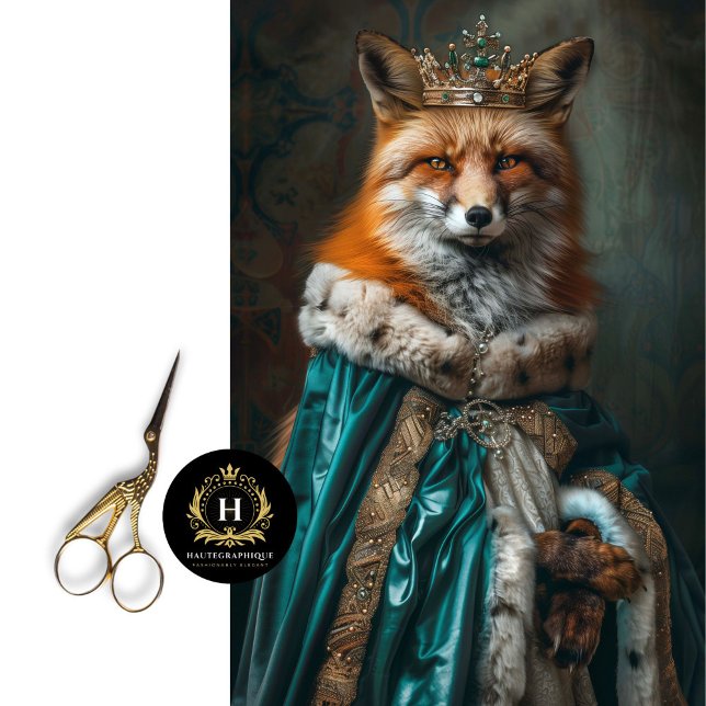 Papier Mousseline Découpage vintage Floral King Fox (Créateur téléchargé)