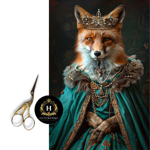 Papier Mousseline Découpage vintage Floral Queen Fox