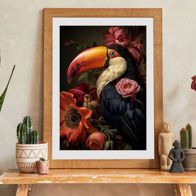 Papier Mousseline Découpage vintage Floral Toucan (Créateur téléchargé)