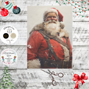 Papier Mousseline Découpage Vintage Saint Nick