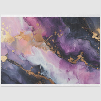 Papier Mousseline Découpage violet et or