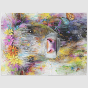 Papier Mousseline Découpage Visage Abstrait Vibrant
