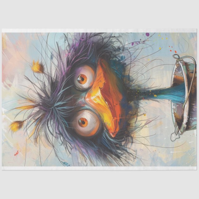 Papier Mousseline Découpage Wackadoodle Paint Bird (Recto)