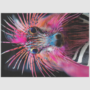 Papier Mousseline Découpage Wackadoodle Zebra rose blanc rayures