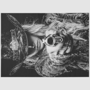 Papier Mousseline Découpage Western Lady Sheriff contre Jack McGraw