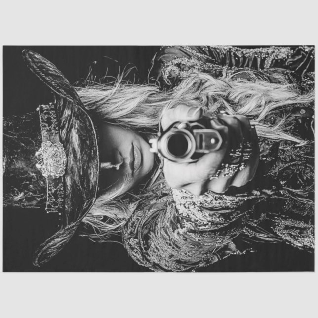 Papier Mousseline Découpage Western Lady Sheriff contre Jack McGraw (Recto)