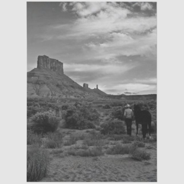 Papier Mousseline Decoupage Western Solitude Lisa Chappell (Recto)