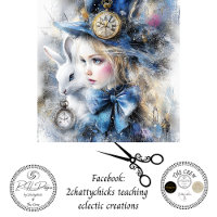 Découpage Whimsical Alice Adventure & Rabbit