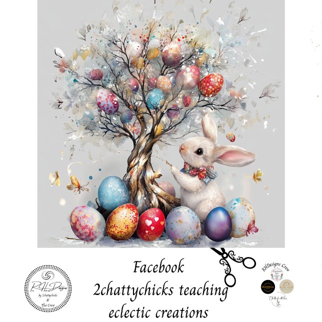 Papier Mousseline Découpage Whimsical Bunny Egg Tree de Pâques (Créateur téléchargé)
