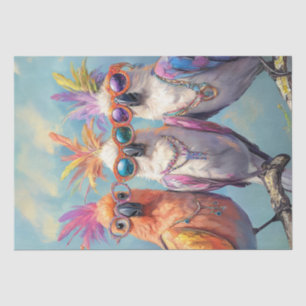 Papier Mousseline Découpage Whimsical Cockatoos Habillés De Façon Mo