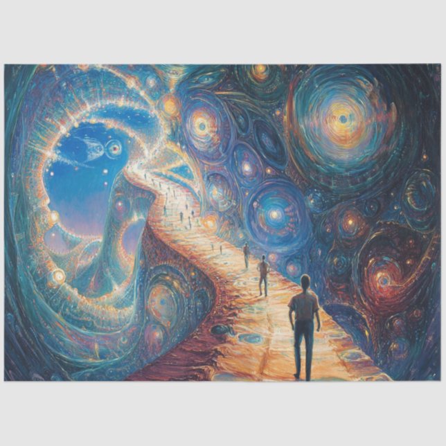 Papier Mousseline Decoupage Whimsical Dreamlike Galaxy  (Recto)