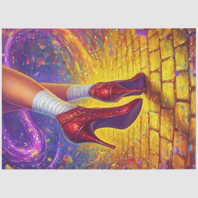 Papier Mousseline Découpage Whimsical Elara Danser Golden Road (Recto)