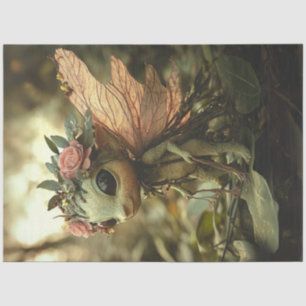 Papier Mousseline Découpage Whimsical Fairy Green Creature WIngs