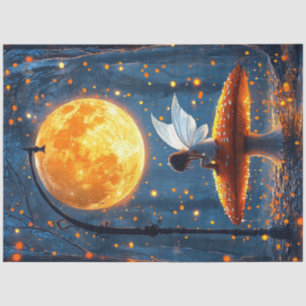 Papier Mousseline Découpage Whimsical Fairy Luant Champignons