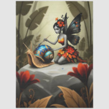 Decoupage Whimsical Flower Fairy Seidenpapier