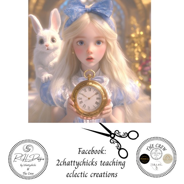 Papier Mousseline Decoupage Whimsical Girl & Rabbit on Adventures (Créateur téléchargé)