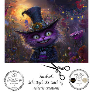 Papier Mousseline Découpage Whimsical Imaginaire Purple Chat avec Ca
