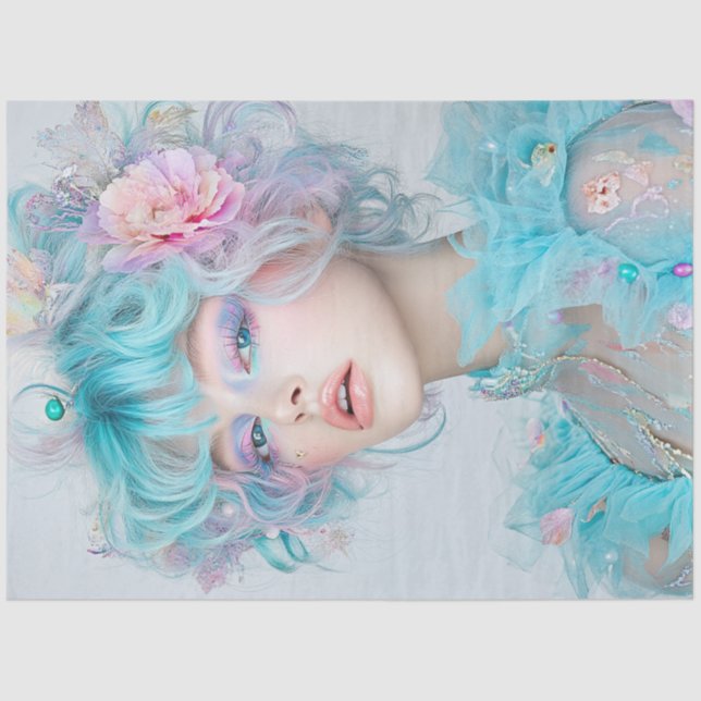 Papier Mousseline Découpage Whimsical Lady Sunkissé Style (Recto)