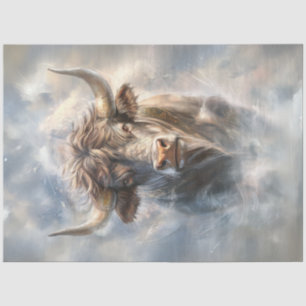 Papier Mousseline Découpage Whimsical Majestic Bull Grandes cornes