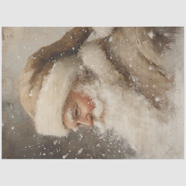 Papier Mousseline Découpage Whimsical Non Traditionnel Père Noël Tan (Recto)