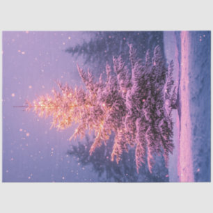 Papier Mousseline Découpage Whimsical Pastel Pink Christmas Tree