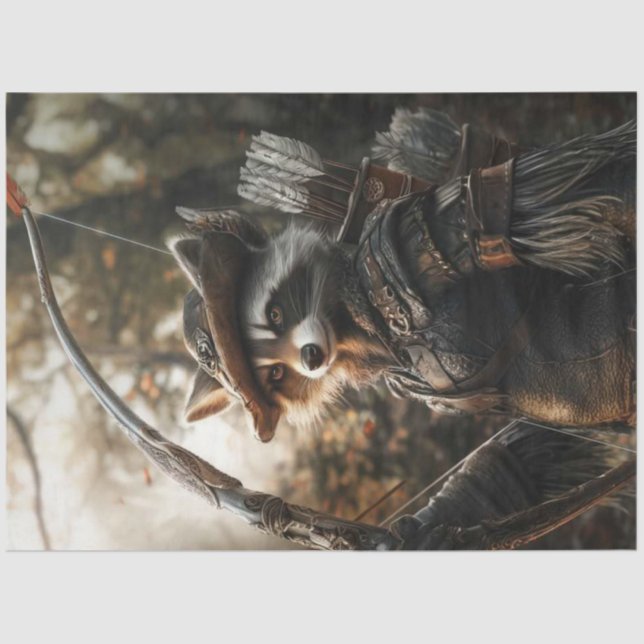 Papier Mousseline Découpage Whimsical Racon Robyn Hood de forêt (Recto)