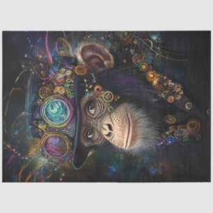 Papier Mousseline Découpage Whimsical Steampunk Singe couleur vive