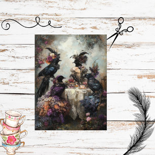 Papier Mousseline Découpage Whimsical Victorian habillé Crows Party