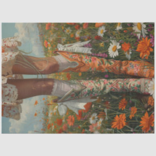 Papier Mousseline Découpage Whimssical sans équivalent Boot Cowboy p