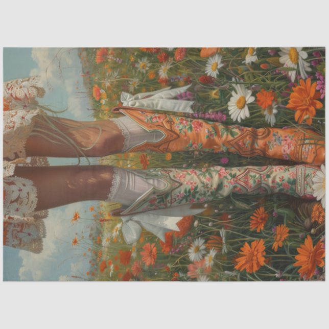 Papier Mousseline Découpage Whimssical sans équivalent Boot Cowboy p (Recto)