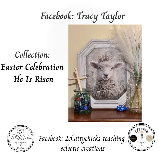 Papier Mousseline Decoupage White Lamb Easter Sunday Ornate Crown (Créateur téléchargé)