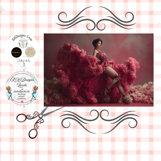 Papier Mousseline Decoupage Woman Floral Fantasy Corset Valentine (Créateur téléchargé)