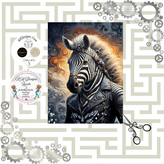 Papier Mousseline Découpage Zèbre Lumineux Gardien Art (Créateur téléchargé)