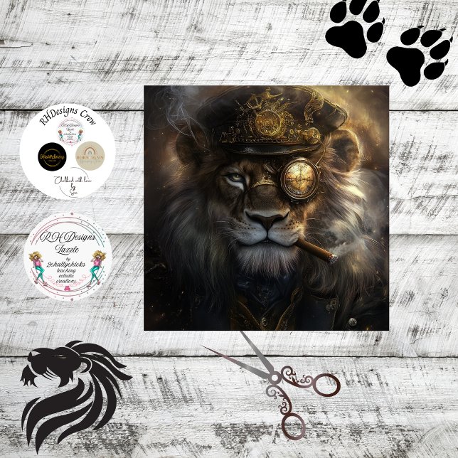 Papier Mousseline Découpe au laser Steampunk Lion mécanique monarchi (Créateur téléchargé)