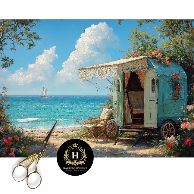 Papier Mousseline Découpe de Caravane Gitane (Créateur téléchargé)