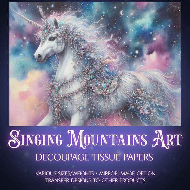 Papier Mousseline Découpe de conte de fées Licorne Céleste  (Créateur téléchargé)