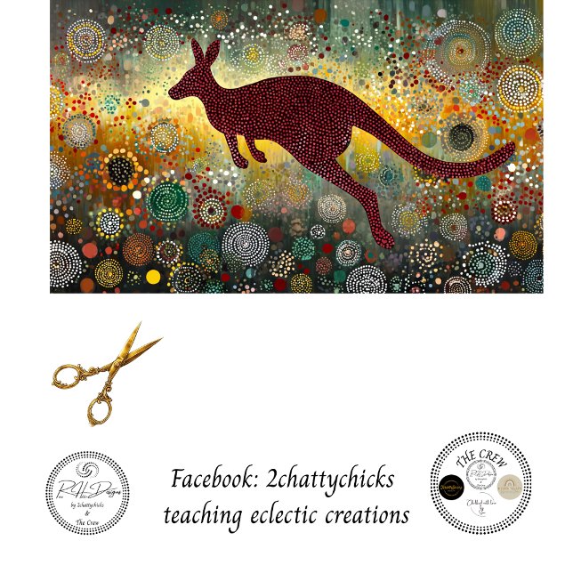 Papier Mousseline Découpe Red Kangaroo Art Aboriginal  (Créateur téléchargé)
