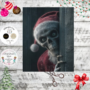 Papier Mousseline Découpe Santa Squelette Liste finale Coup d'oeil A