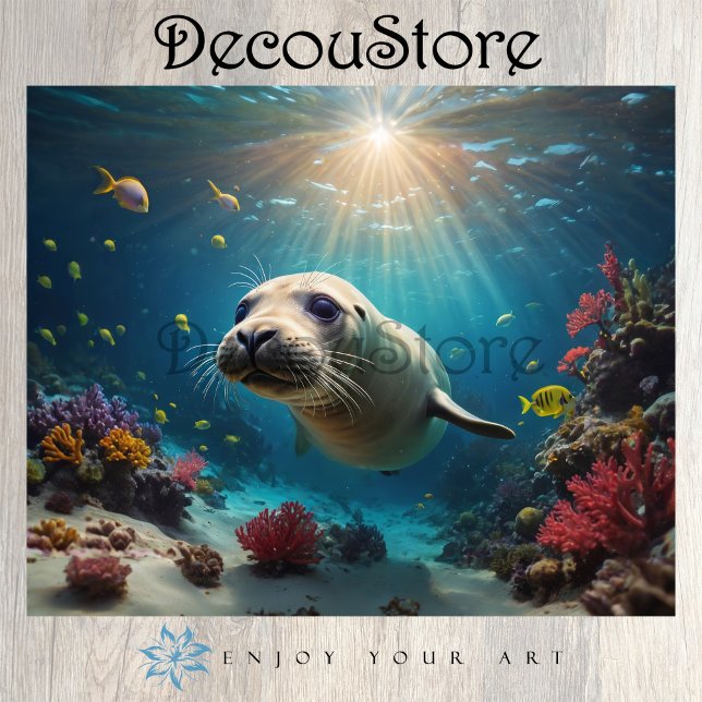 Papier Mousseline Découpe sous-marine de phoque (Créateur téléchargé)
