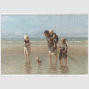 Papier Mousseline Découpe Vintage Plage Plage Vieux Monde