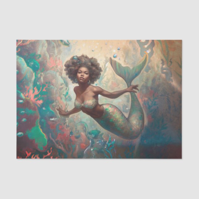 Papier Mousseline Dédécoupage de sirènes de sirènes vintages (Recto)