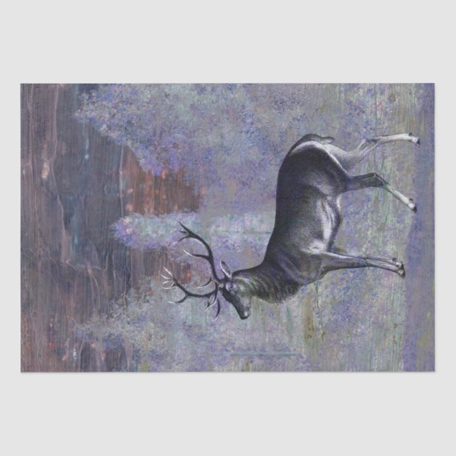 Papier Mousseline Deer Buck Winter Decoupage (Recto)