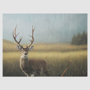 Papier Mousseline Deer Stag debout dans le champ de décantation de l