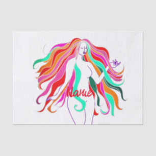 Papier Mousseline Déesse aux cheveux longs multicolores Thunder_Cove