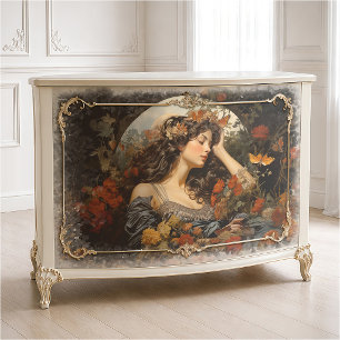 Papier Mousseline Déesse élégante Art nouveau victorienne florale
